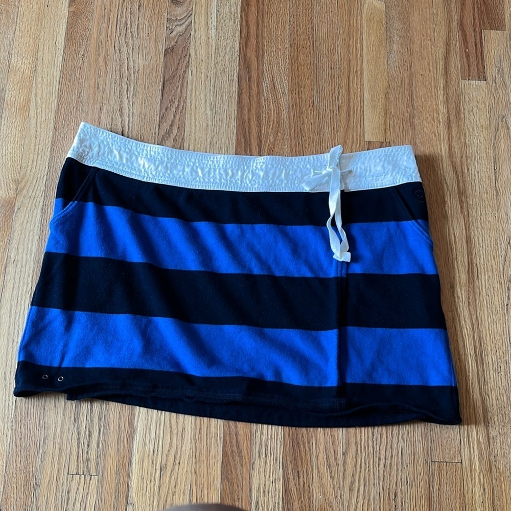 Converse Blue Striped Wrap Skirt